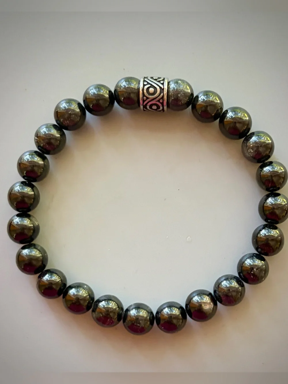 Natural Hypersthene Handcrafted Bead Bracelet